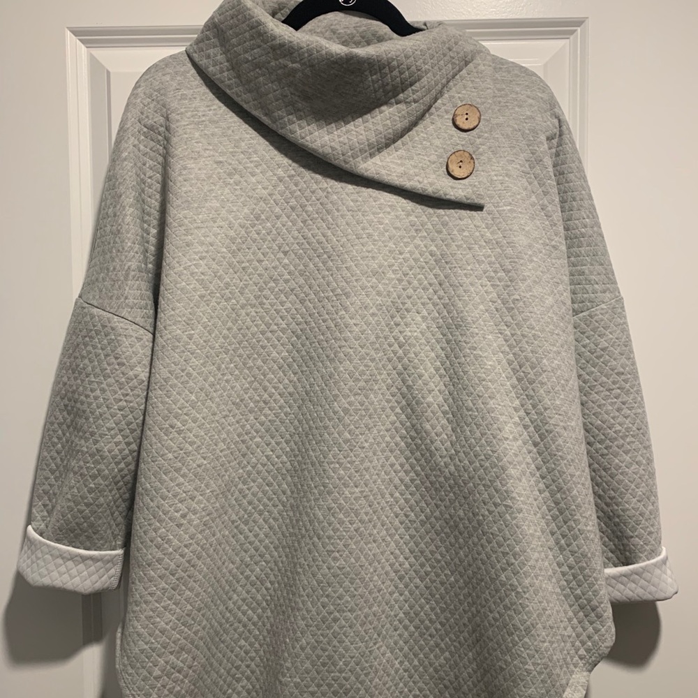 Grey cowl neck sweater